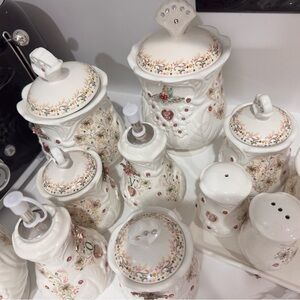 Floral Ceramic Kitchen Canister Set